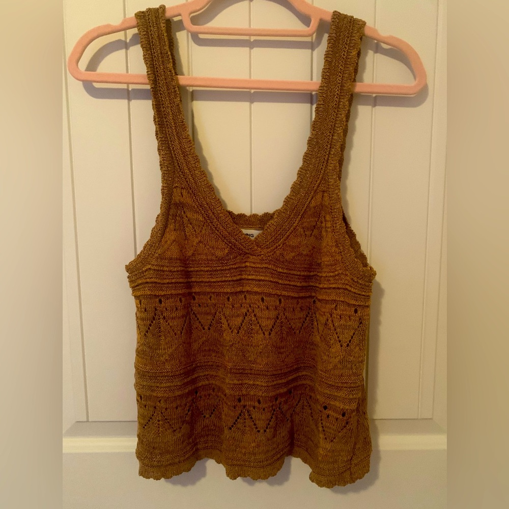 Brown crochet tank top